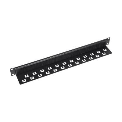 Кабельный организатор Trinix TRX-1U/CM-BH Black со щеткой и кабельными вводами