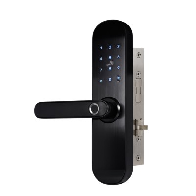 Замок біометричний автономний Trinix TRL-5103BTF Black Left з Bluetooth, зчитувачем відбитків пальців і карт Mifare