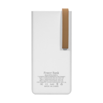 Повербанк 40000mAh Power Bank Kraft KPB-2340FCL White 22.5W QC3.0 LED-фонарь
