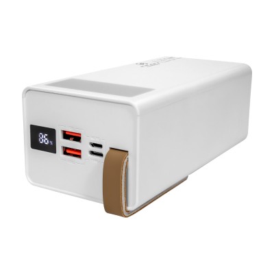 Повербанк 40000mAh Power Bank Kraft KPB-2340FCL White 22.5W QC3.0 LED-фонарь