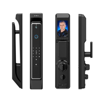 Замок биометрический автономный Trinix TRL-8801BTV Black с Bluetooth, распознаванием лиц, считывателем отпечатков пальцев и карт Mifare