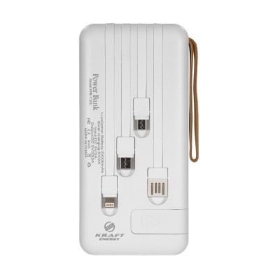 Повербанк 20000mAh Power Bank Kraft KPB-1120L White LED-фонарь Повербанк 20000mAh Power Bank Kraft KPB-1120L White LED-фонарь