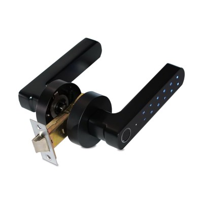 Замок біометричний автономний Trinix TRL-5205BTF Tuya Black з Bluetooth і зчитувачем відбитків пальців Замок біометричний автономний Trinix TRL-5205BTF Tuya Black з Bluetooth і зчитувачем відбитків пальців