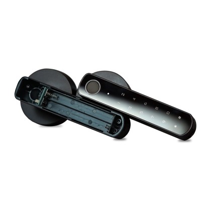 Замок біометричний автономний Trinix TRL-5205BTF Tuya Black з Bluetooth і зчитувачем відбитків пальців Замок біометричний автономний Trinix TRL-5205BTF Tuya Black з Bluetooth і зчитувачем відбитків пальців