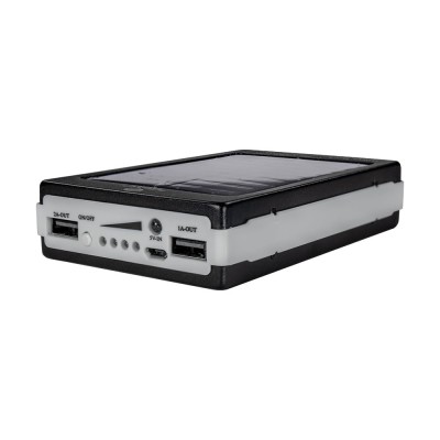 Повербанк с солнечной панелью 10000mAh Power Bank Kraft KPB-1012SL Black LED-фонарь Повербанк с солнечной панелью 10000mAh Power Bank Kraft KPB-1012SL Black LED-фонарь