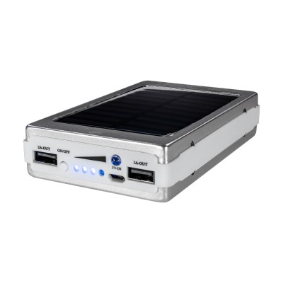 Повербанк с солнечной панелью 10000mAh Power Bank Kraft KPB-1012SL Silver LED-фонарь Повербанк с солнечной панелью 10000mAh Power Bank Kraft KPB-1012SL Silver LED-фонарь