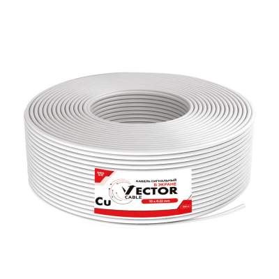 Кабель сигнальный Vector 10х0.22 Cu экран 100m