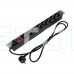 Блок розеток Trinix TRX-PDU/8M-16А Black для коммутационного шкафа 19" на 8 розеток, с выключателем
