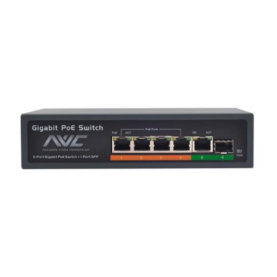 PoE-комутатор 6-портовий гігабітний NVC-604Gs PoE-комутатор 6-портовий гігабітний NVC-604Gs