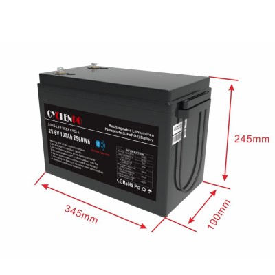 Аккумуляторная батарея литий-железо-фосфатная 25.6В 100Аг Cyclen 25.6V 100AH LiFePo4 (подогрев/Bluetooth)